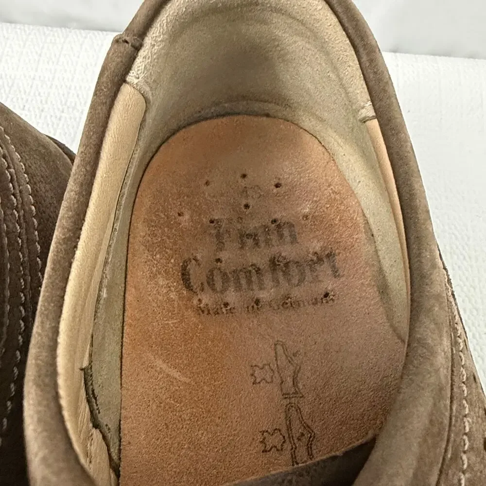 Finn Comfort Baden Shoes Mens Size 9.5 Brown Leather Nubuck Perforated Casual 43